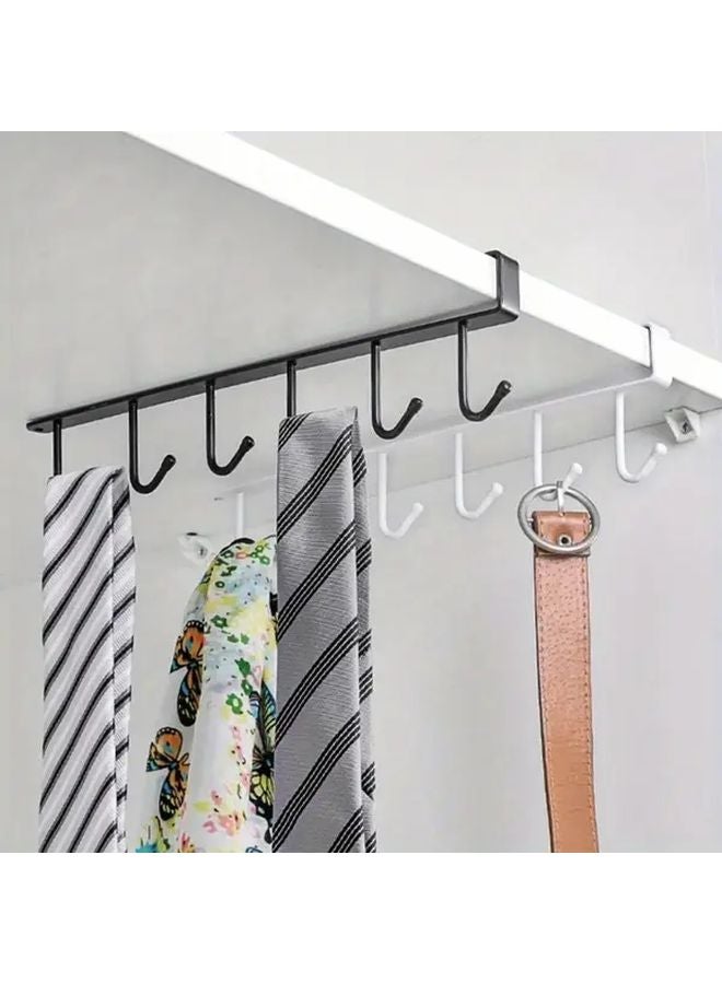 3 Pack Black No Drill Under Shelf Hooks Heavy Duty Space Saving Storage Brackets - Image 4